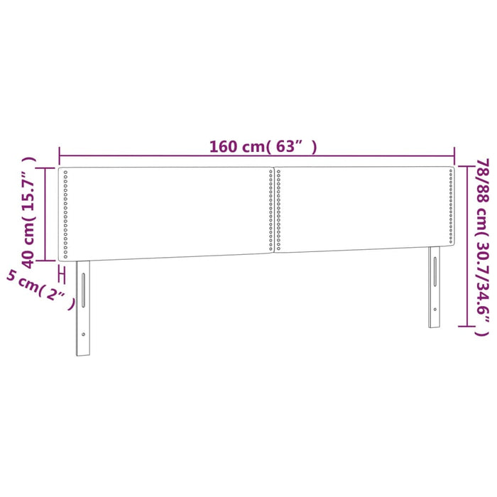 Tăblie de pat cu LED, gri închis, 160x5x78/88 cm, catifea - WALTI WALTI