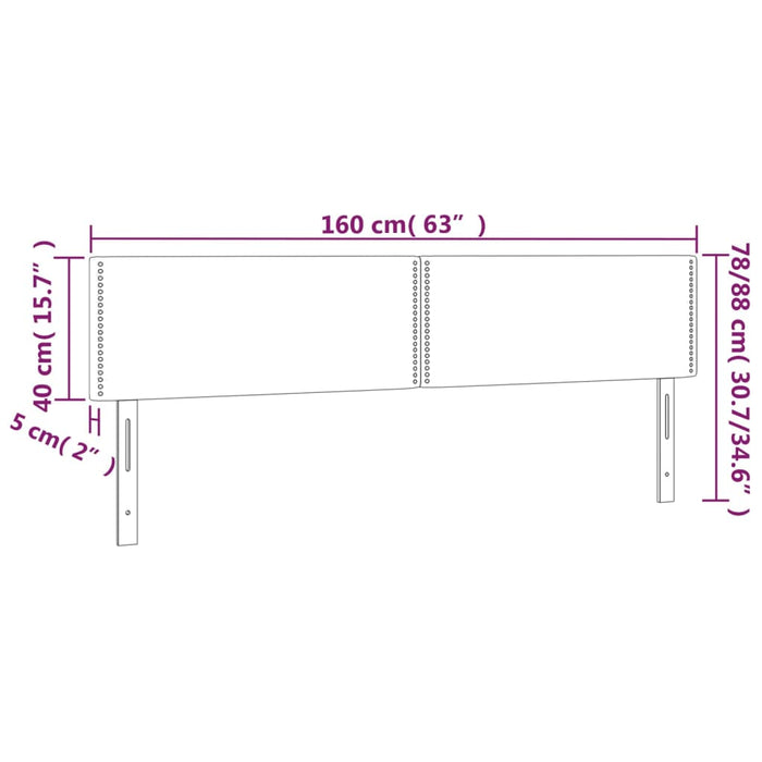 Tăblie de pat cu LED, negru, 160x5x78/88 cm, catifea - WALTI WALTI