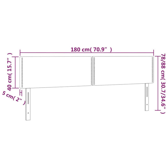 Tăblie de pat cu LED, gri deschis, 180x5x78/88 cm, catifea - WALTI WALTI