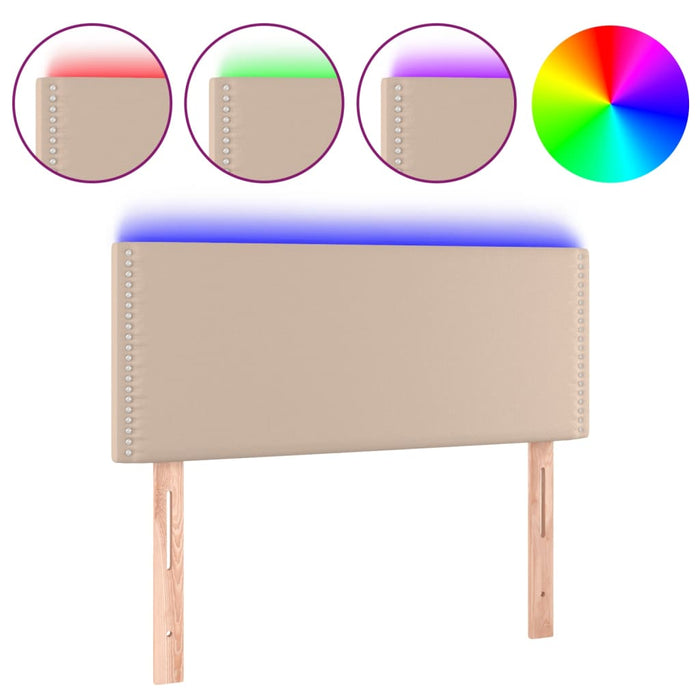 Tăblie de pat cu LED, cappuccino, 80x5x78/88cm, piele ecologică - WALTI WALTI