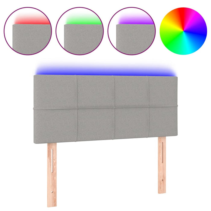 Tăblie de pat cu LED, gri deschis, 100x5x78/88 cm, textil - WALTI WALTI