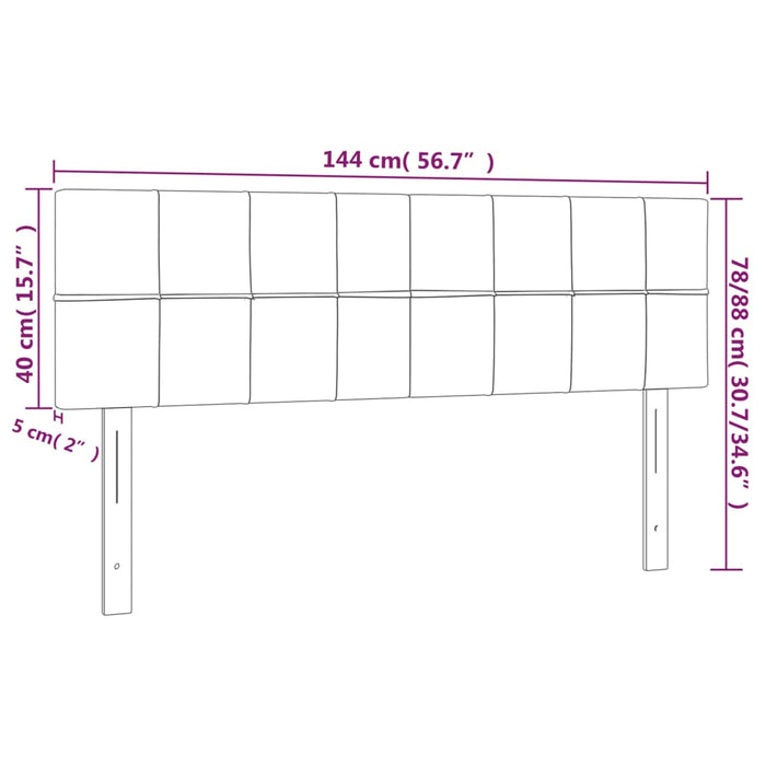 Tăblie de pat cu LED, albastru, 144x5x78/88 cm, textil - WALTI WALTI