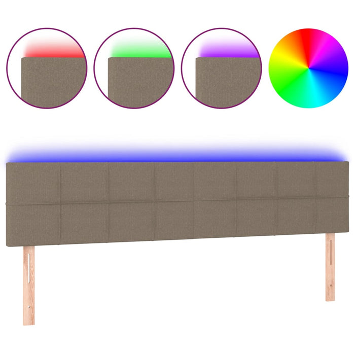 Tăblie de pat cu LED, gri taupe, 160x5x78/88 cm, textil WALTI