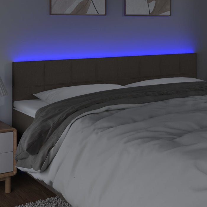Tăblie de pat cu LED, gri taupe, 160x5x78/88 cm, textil WALTI