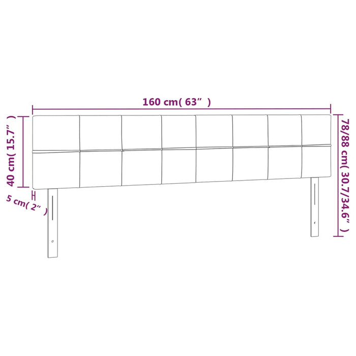 Tăblie de pat cu LED, gri taupe, 160x5x78/88 cm, textil WALTI