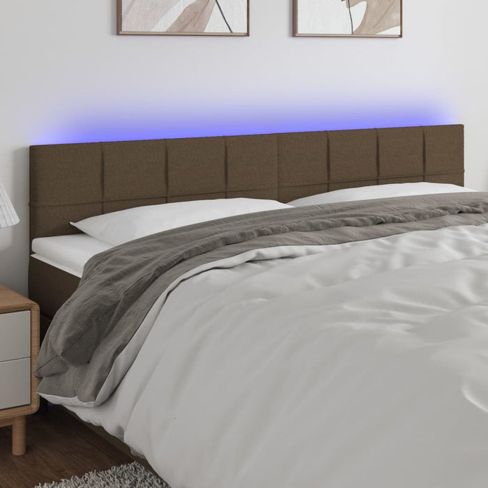 Tăblie de pat cu LED, gri taupe, 160x5x78/88 cm, textil WALTI