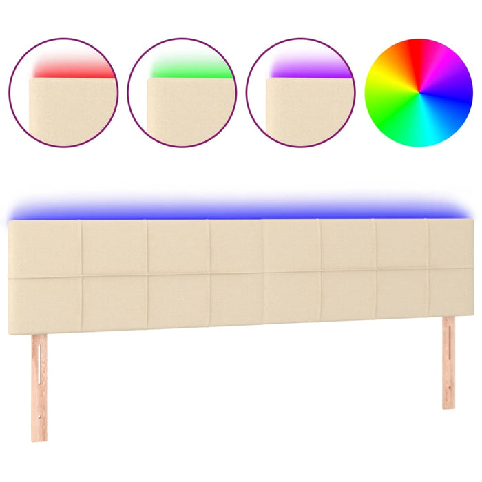Tăblie de pat cu LED, crem, 160x5x78/88 cm, textil - WALTI WALTI
