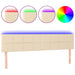 Tăblie de pat cu LED, crem, 160x5x78/88 cm, textil - WALTI WALTI