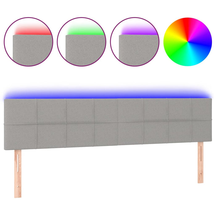 Tăblie de pat cu LED, gri deschis, 180x5x78/88 cm, textil - WALTI WALTI
