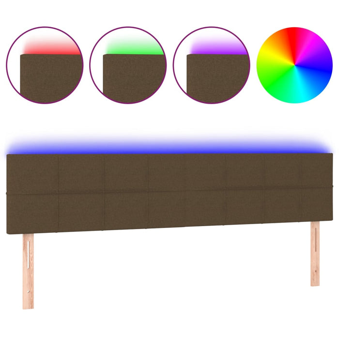 Tăblie de pat cu LED, maro închis, 180x5x78/88 cm, textil - WALTI WALTI