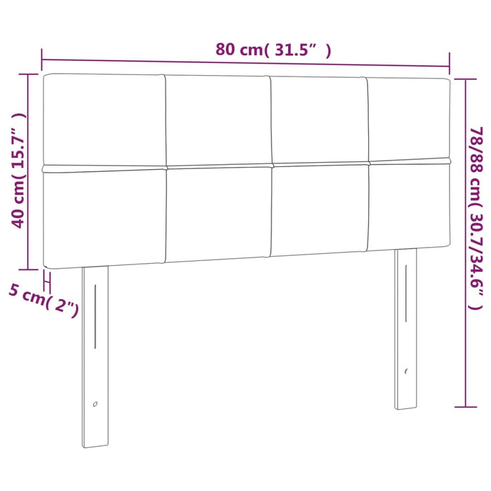 Tăblie de pat cu LED, gri deschis, 80x5x78/88 cm, catifea - WALTI WALTI