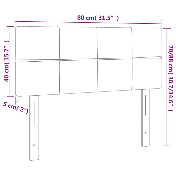 Tăblie de pat cu LED, albastru închis, 80x5x78/88 cm, catifea - WALTI WALTI