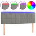 Tăblie de pat cu LED, gri deschis, 144x5x78/88 cm, catifea - WALTI WALTI