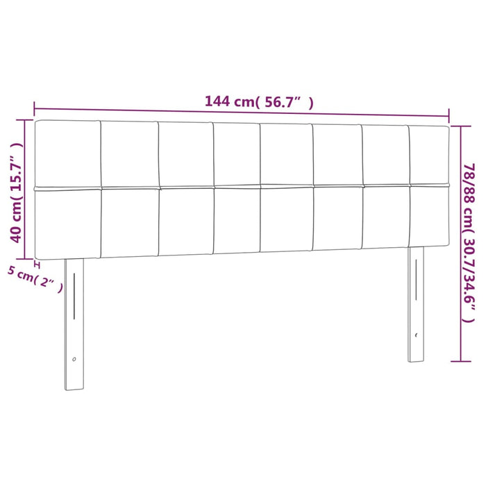 Tăblie de pat cu LED, gri închis, 144x5x78/88 cm, catifea - WALTI WALTI