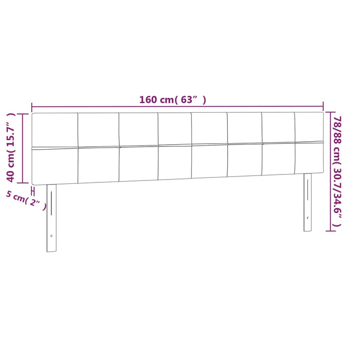 Tăblie de pat cu LED, gri deschis, 160x5x78/88 cm, catifea - WALTI WALTI