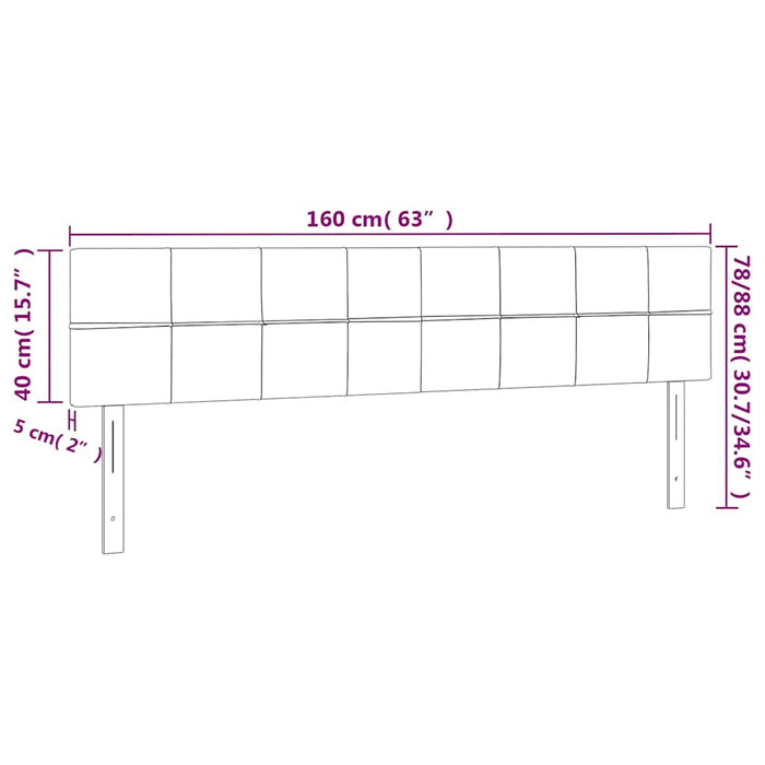 Tăblie de pat cu LED, verde închis, 160x5x78/88 cm, catifea - WALTI WALTI