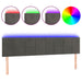 Tăblie de pat cu LED, gri închis, 180x5x78/88 cm, catifea - WALTI WALTI