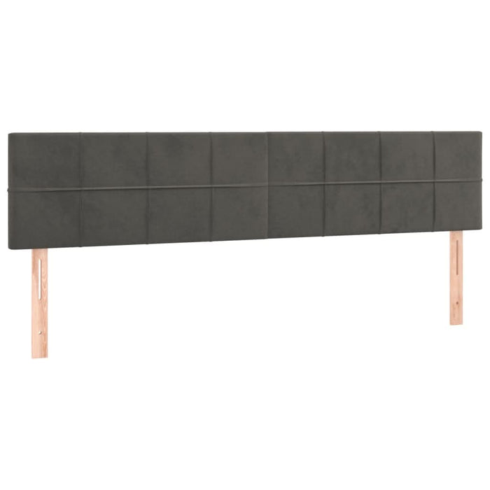 Tăblie de pat cu LED, gri închis, 180x5x78/88 cm, catifea - WALTI WALTI