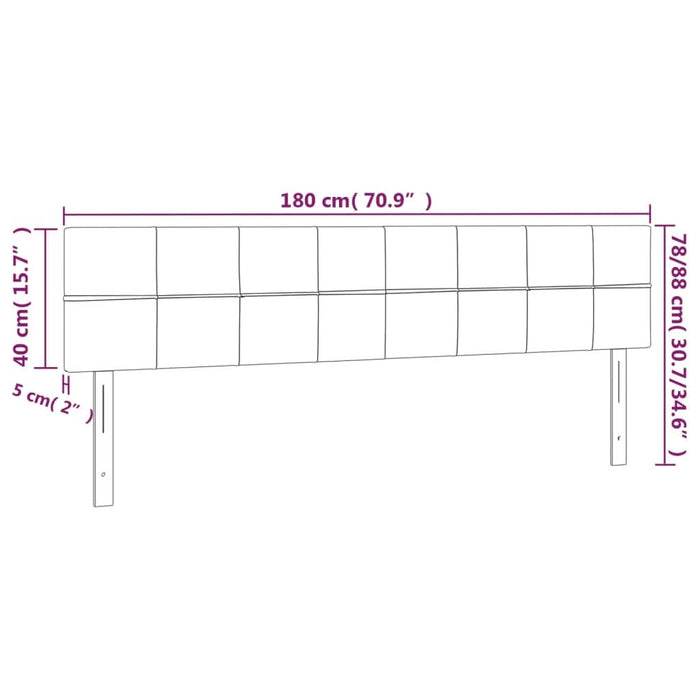 Tăblie de pat cu LED, gri închis, 180x5x78/88 cm, catifea - WALTI WALTI