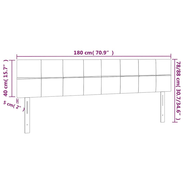 Tăblie de pat cu LED, albastru închis, 180x5x78/88 cm, catifea - WALTI WALTI