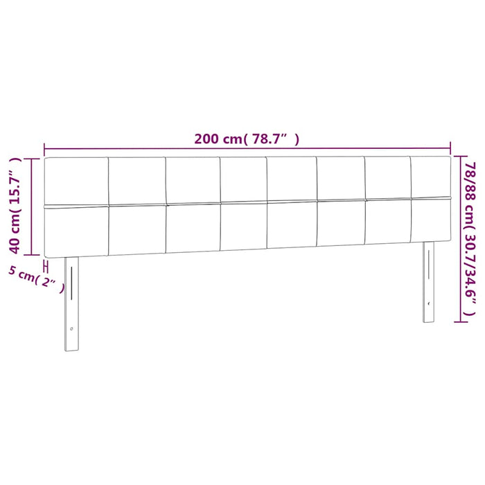 Tăblie de pat cu LED, albastru închis, 200x5x78/88 cm, catifea - WALTI WALTI