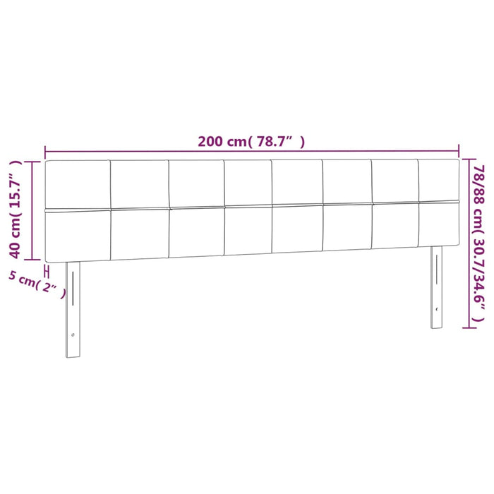 Tăblie de pat cu LED, roz, 200x5x78/88 cm, catifea - WALTI WALTI