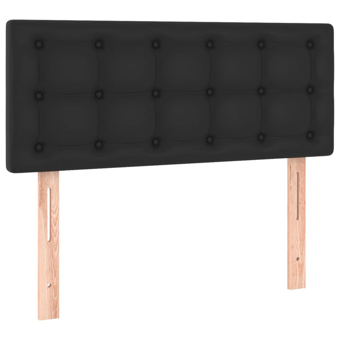 Tăblie de pat cu LED, negru, 80x5x78/88 cm, piele ecologică - WALTI WALTI