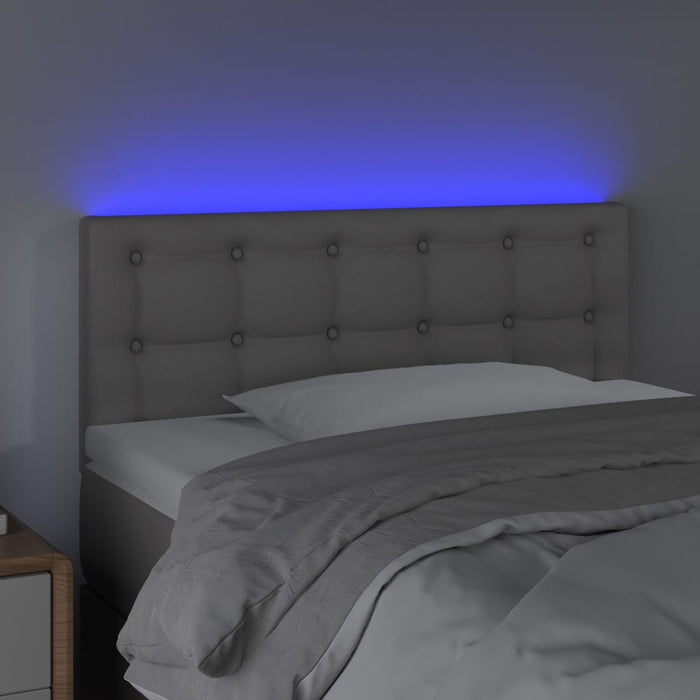 Tăblie de pat cu LED, gri, 80x5x78/88 cm, piele ecologică - WALTI WALTI