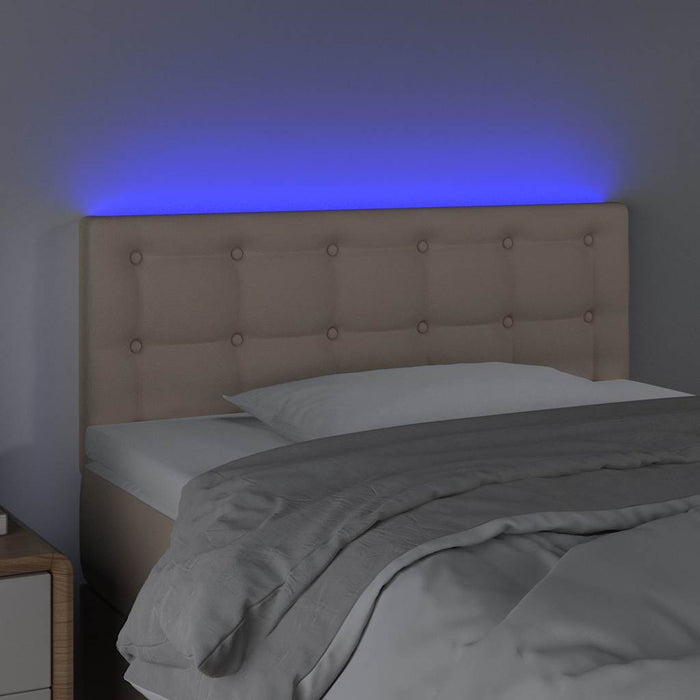 Tăblie de pat cu LED, cappuccino, 80x5x78/88cm, piele ecologică - WALTI WALTI