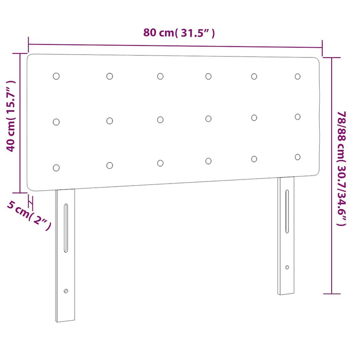 Tăblie de pat cu LED, cappuccino, 80x5x78/88cm, piele ecologică - WALTI WALTI