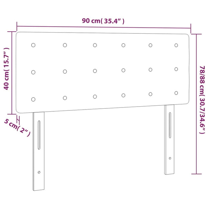 Tăblie de pat cu LED, alb, 90x5x78/88 cm, piele ecologică - WALTI WALTI