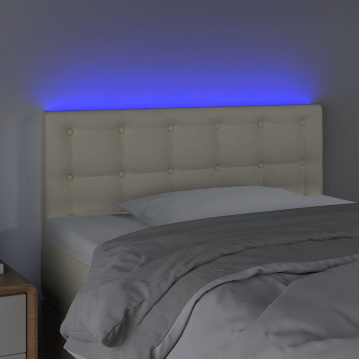 Tăblie de pat cu LED, crem, 100x5x78/88 cm, piele ecologică - WALTI WALTI