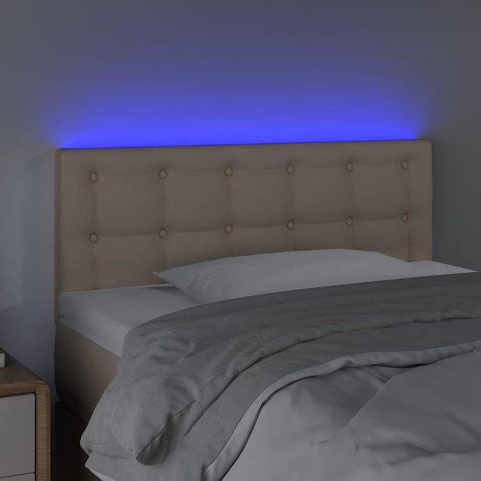 Tăblie de pat cu LED cappuccino 100x5x78/88 cm piele ecologică WALTI