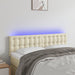 Tăblie de pat cu LED, crem, 144x5x78/88 cm, piele ecologică - WALTI WALTI
