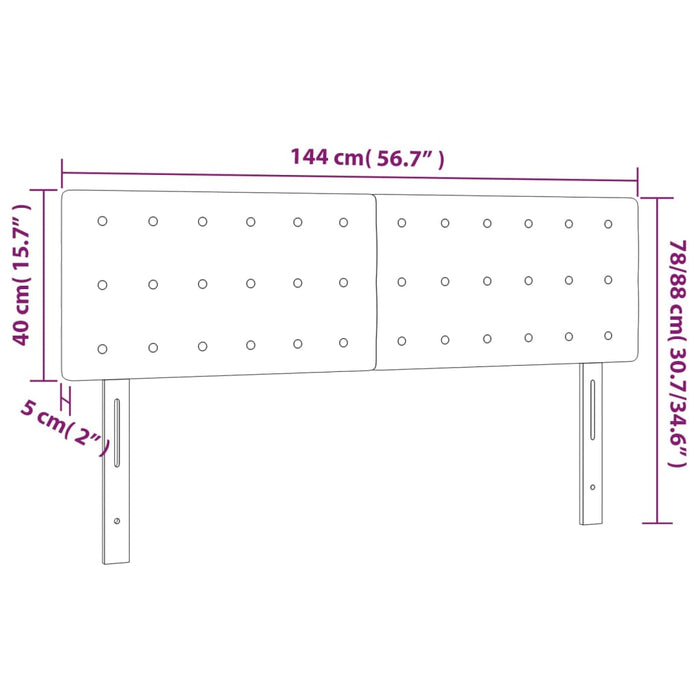 Tăblie de pat cu LED, gri, 144x5x78/88 cm, piele ecologică - WALTI WALTI