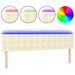 Tăblie de pat cu LED, crem, 160x5x78/88 cm, piele ecologică - WALTI WALTI