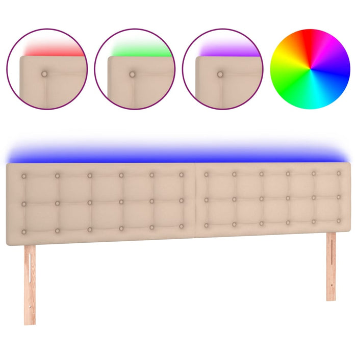 Tăblie de pat cu LED cappuccino 160x5x78/88 cm piele ecologică - WALTI WALTI