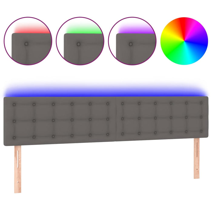 Tăblie de pat cu LED, gri, 180x5x78/88 cm, piele ecologică - WALTI WALTI