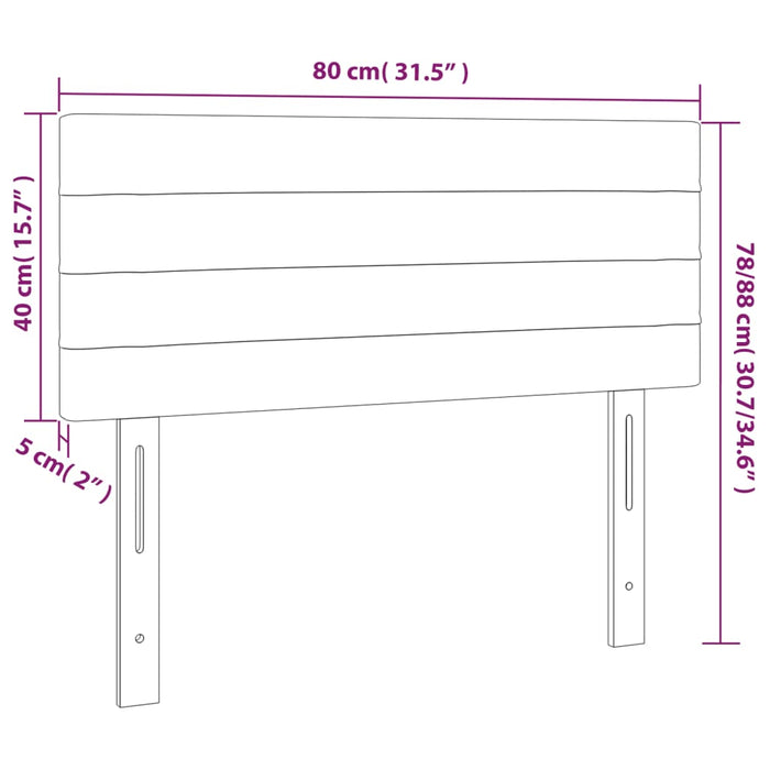Tăblie de pat cu LED, albastru, 80x5x78/88 cm, textil - WALTI WALTI