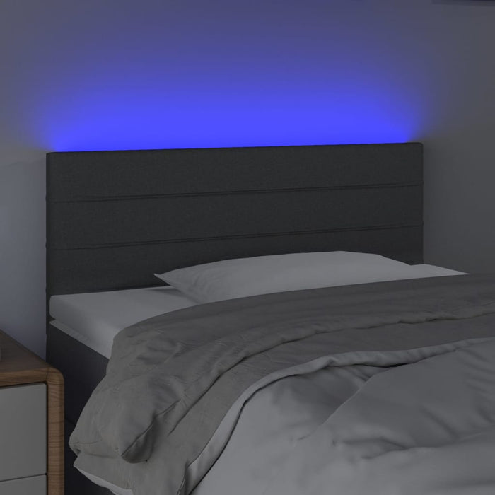 Tăblie de pat cu LED, gri închis, 100x5x78/88 cm, textil - WALTI WALTI