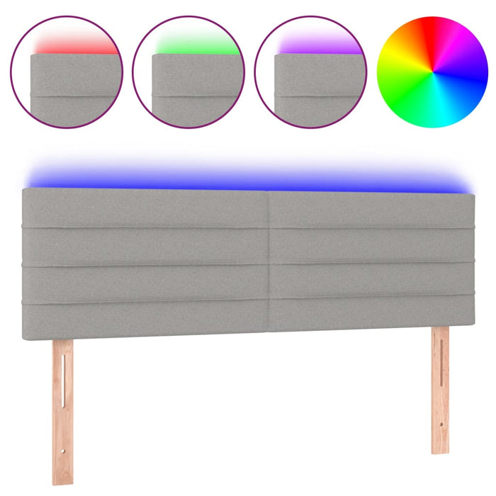 Tăblie de pat cu LED, gri deschis, 144x5x78/88 cm, textil - WALTI WALTI