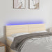 Tăblie de pat cu LED, crem, 144x5x78/88 cm, textil - WALTI WALTI