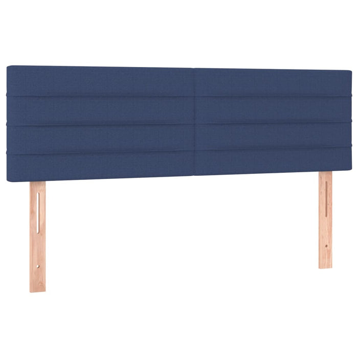 Tăblie de pat cu LED, albastru, 144x5x78/88 cm, textil - WALTI WALTI
