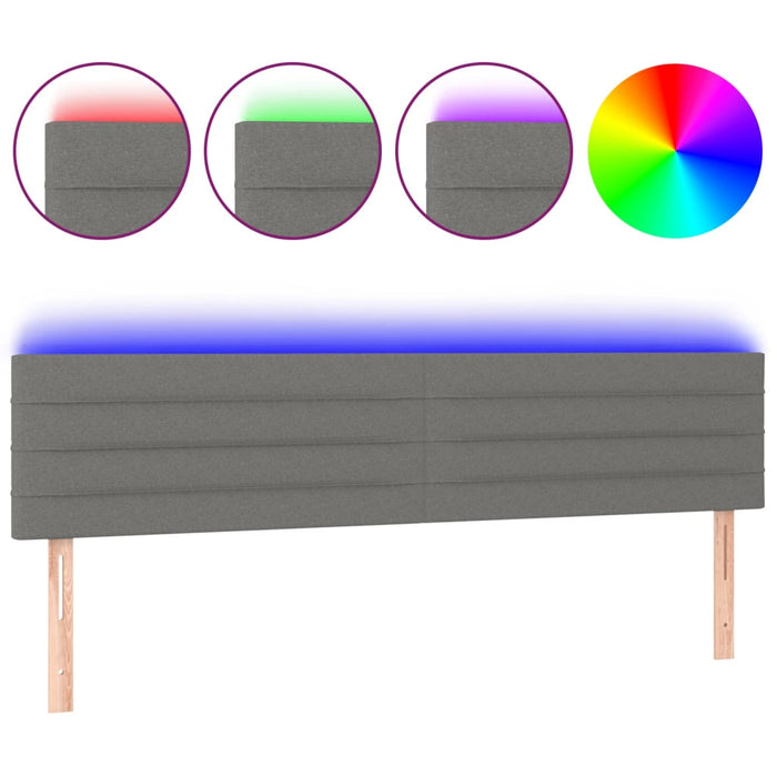 Tăblie de pat cu LED, gri închis, 180x5x78/88 cm, textil - WALTI WALTI