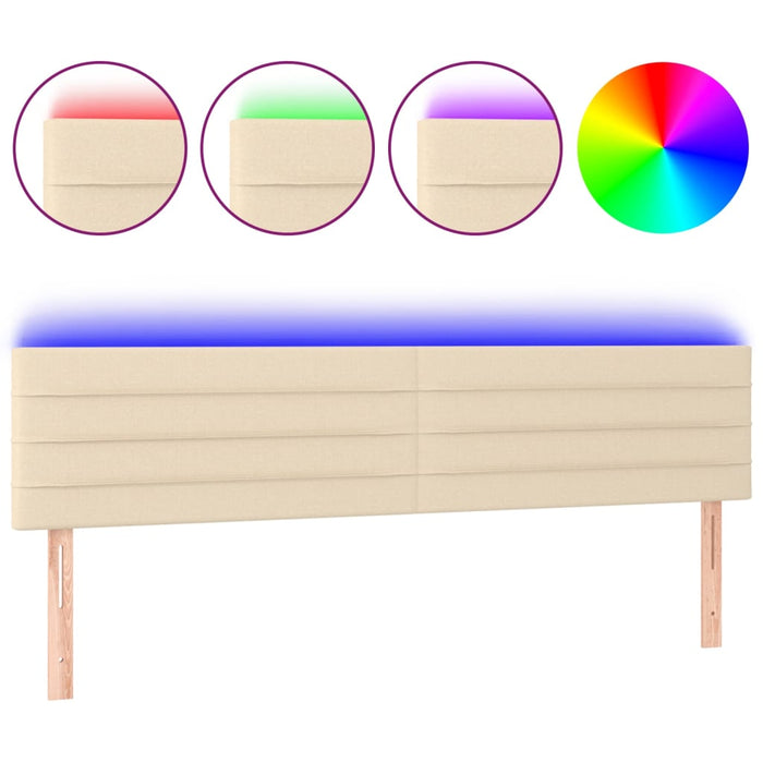 Tăblie de pat cu LED, crem, 200x5x78/88 cm, textil - WALTI WALTI