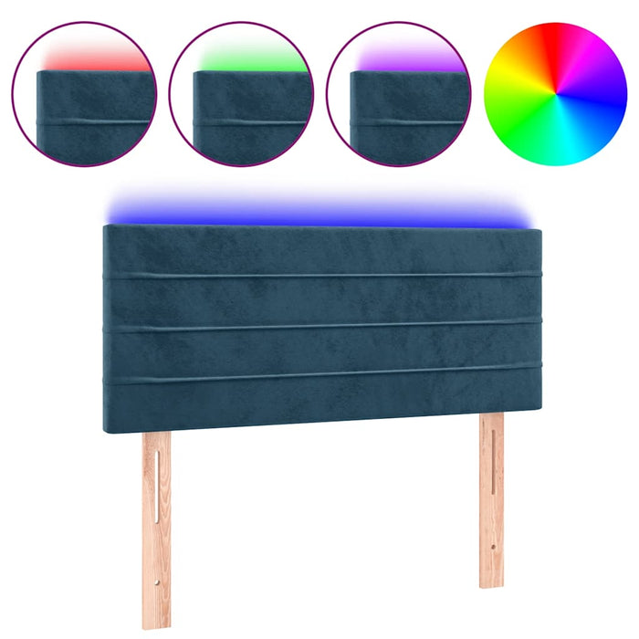 Tăblie de pat cu LED, albastru închis, 80x5x78/88 cm, catifea - WALTI WALTI