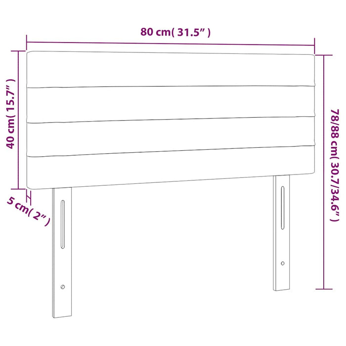 Tăblie de pat cu LED, albastru închis, 80x5x78/88 cm, catifea - WALTI WALTI