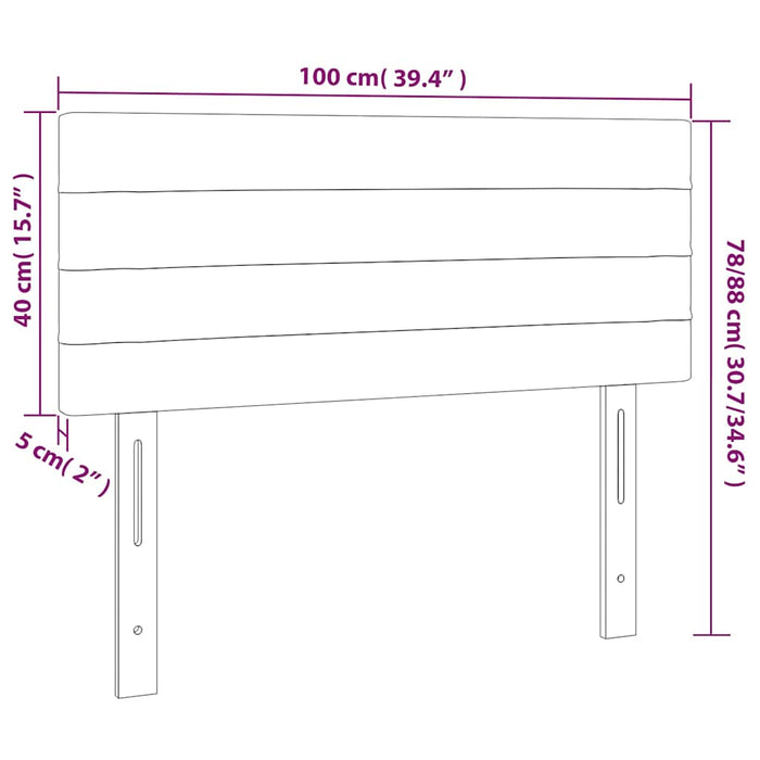 Tăblie de pat cu LED, albastru închis, 100x5x78/88 cm, catifea - WALTI WALTI