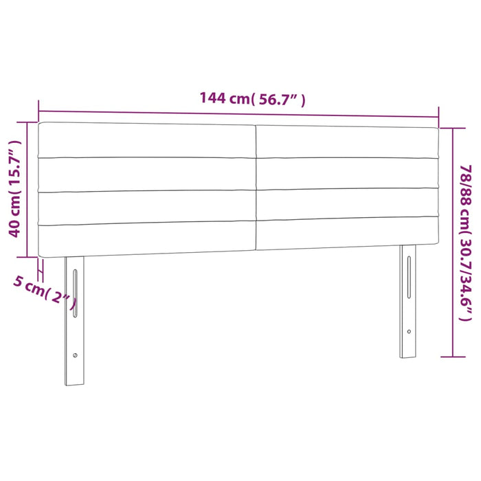 Tăblie de pat cu LED, negru, 144x5x78/88 cm, catifea - WALTI WALTI