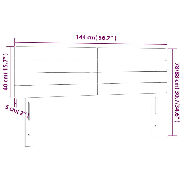 Tăblie de pat cu LED, albastru închis, 144x5x78/88 cm, catifea - WALTI WALTI